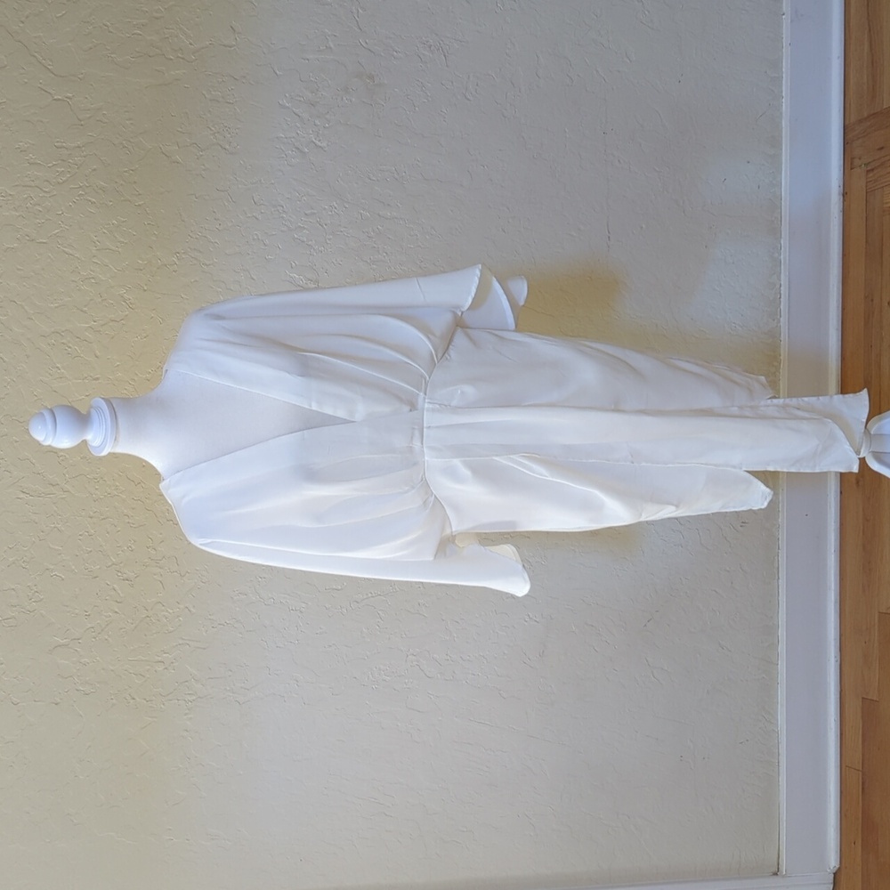 Koandaily White Draped Batwing Sleeve  Mini Dress Size XXL